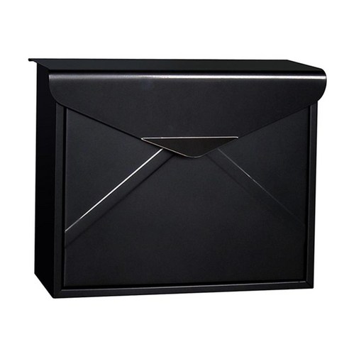 금속 잠금 사서함 벽 마운트 녹 방지 메일 케이스 키가있는 방수 잠금 가능 메일 상자 홈 오피스 게이트 보안, 38x12.5x29.4CM, 검은 색