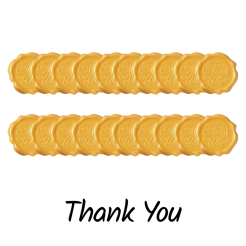 블루제이 프리미엄 실링왁스 스티커 대용량, Thank you, 20개, 옐로우