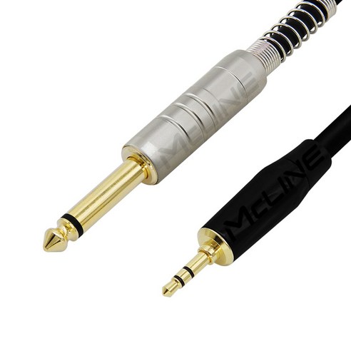맥라인 스테레오 3.5mm-모노 6.3(5.5) 1/8 to 1/4 오디오 케이블 PC 스마트폰 앰프 믹서 스피커 연결선 McLine MC-HA12, 1개, 50cm