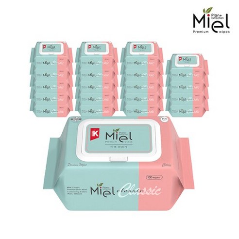 미엘 클래식 아기 물티슈 100매 20팩 (100개, 20팩) 미엘물티슈 미엘 클래식 아기 물티슈 100매 20팩 (100개, 20팩) 미엘물티슈