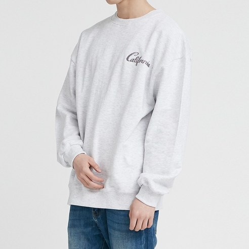 넛지 오버핏 레터링 스카치 자수 맨투맨