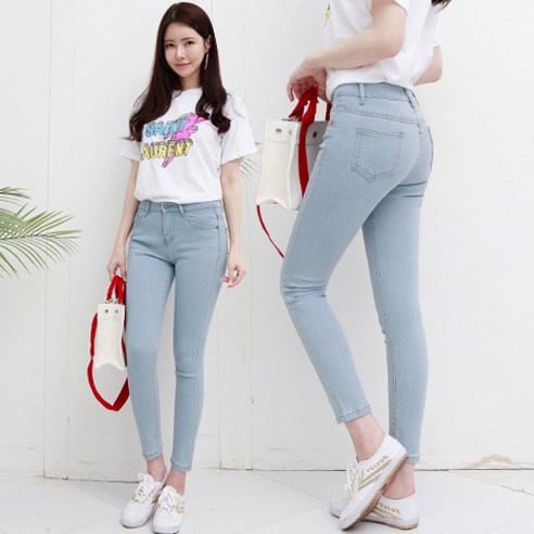 편안함, 스타일, 착용감을 갖춘 가비진 여성용 스판 데님 스키니 팬츠