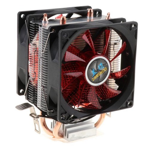 듀얼 파이프 및 듀얼 프리미엄 컴퓨터 CPU 쿨러 4핀 커넥터 12개의 LED 조명이 있는 조용한 데스크탑 컴퓨터 CPU, {"색상":"레드"}, {"사이즈":"설명"}, {"수건소재":"구리"}