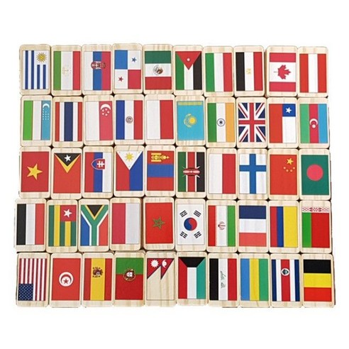 원목 세계 100pcs 국기 도미노, 본상품선택