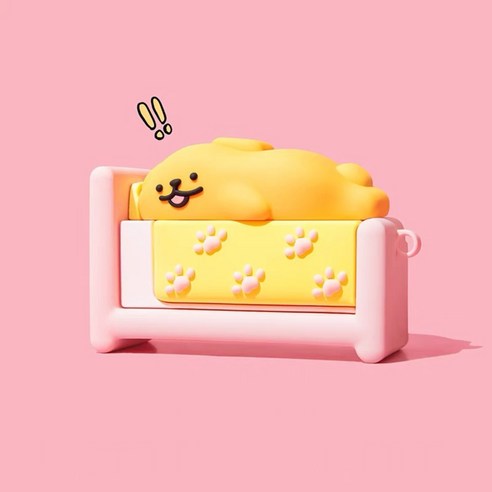 칼리고 에어팟 호환 귀여운 케릭터 케이스, 4. 침대 누운 누렁이, 에어팟4세대, 1개