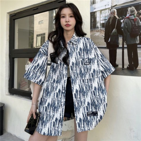 SURBORT 여름 새로운 패션 인쇄 플러스 사이즈 여성 반팔 셔츠