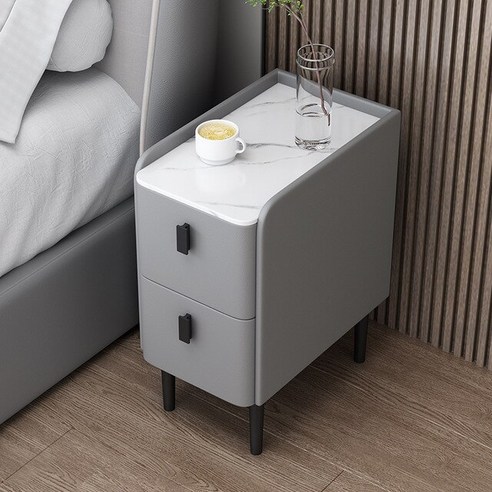 미니협탁 스마트 침대 옆 무선 충전 침실 오디오 지문 잠금 미니 스탠드 가구, 12.Light gray - 50 40 45cm