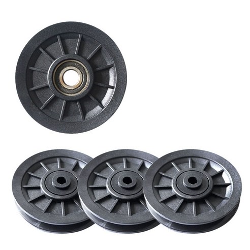 Xzante 4 조각유니버설 105mm 직경 내마모성 베어링 풀리 휠 케이블 체육관 피트니스 장비 부품, 검정