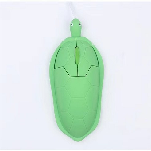 YJQ 미니 마우스 휴대용 거북이 귀여운 모양 유선 마우스 정장 Windows 용, Green, 하나
