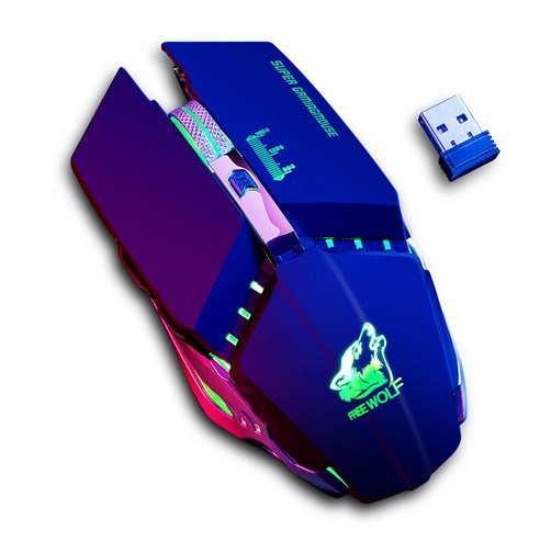[XIG] X11 무선 게임 마우스 충전식 2.4G 무선 자동 Led Usb 광학 인체 공학적 게임 마우스 서핑 마우스/Pc, 블랙, 하나