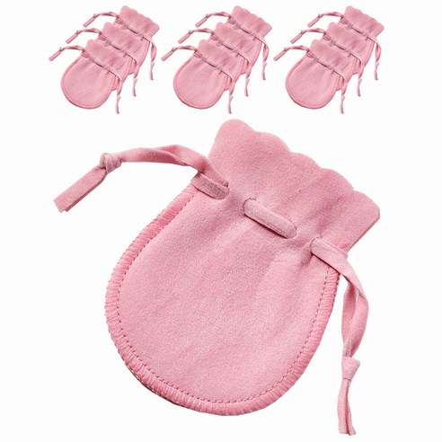 10pcs 스웨이드 미니주얼리파우치 반지주머니 7*9cm, 핑크, 10개