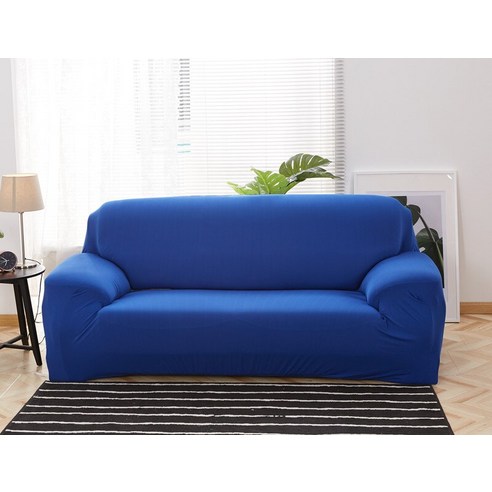 [XIG] Housmife 단색 소파 커버 거실 소파 커버 코너 소파 커버 Slipcover Chair Protector 1/2/3/4 인승, 1Pc 145-185Cm, 호수 블루
