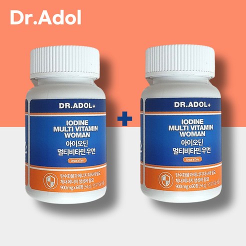 닥터아돌 (Dr.Adol) 아이오딘 멀티비타민 60정 우먼 갑상선 성인여성 임산부 여성을위한 영양보충 종합비타민 영양제, 1병