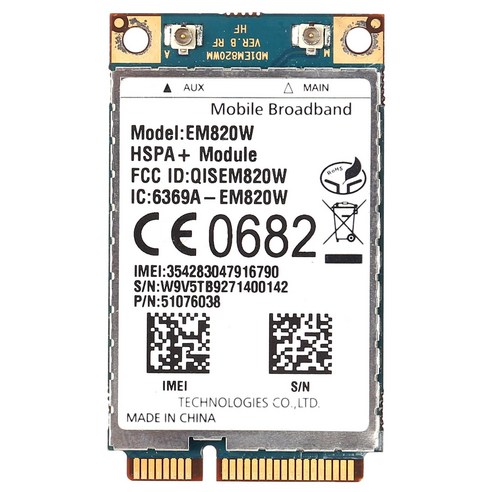 EM820W 와이파이 카드 미니의 PCIe 3G EDGE GPRS HSPA WCDMA 무선 모듈 UMTS / HSDPA / HSUPA / PA + HSPA + GPS, 보여진 바와 같이, 하나