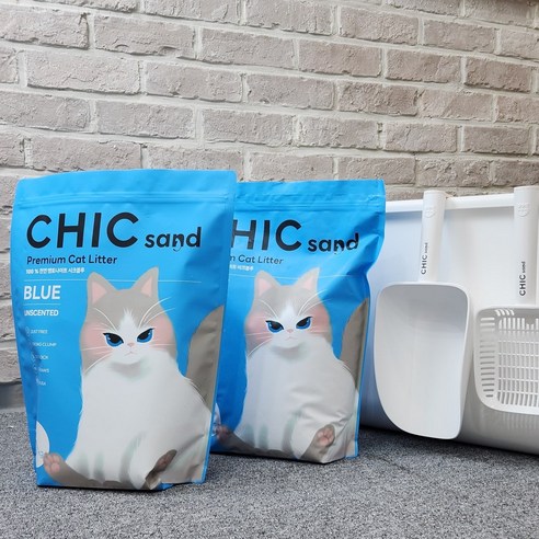 고양이와 주인을 위한 편안하고 건강하며 편리한 시크샌드 블루 고양이 모래