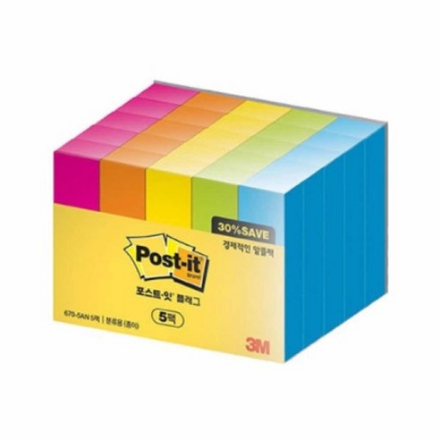 쓰리엠 포스트잇 플래그 알뜰팩 670-5AN-5 5p, 500개입, 1세트