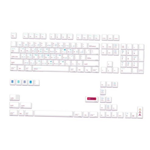 Keycaps CHERRY MX 스위치 예비 부품 기계식 키보드 용 절묘한 염료 승화 136 키., 30cm x 20cm x 3cm, PBT 플라스틱, 여러 가지 빛깔의