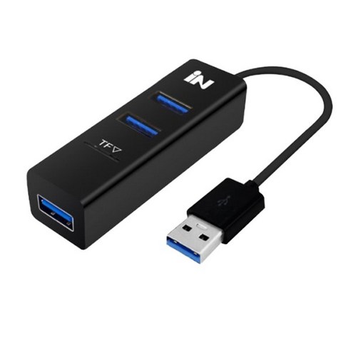USB2.0 3포트 및 TF MicroSD 카드 슬롯을 겸용한 네트워크 허브 화이트 IN-U3TF, 블랙 
PC부품