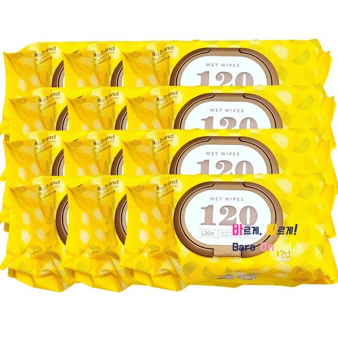 노브랜드 대용량 물티슈 120매 x 12개, 120매입