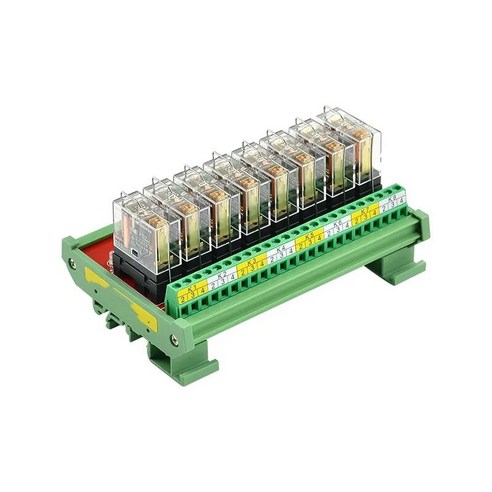 DIN 레일 장착 인터페이스 릴레이 모듈 8 채널 1NO 1NC G2R-1-E 16A 입력 DC 12V 24V PNP NPN 호환, [02] 24V DC