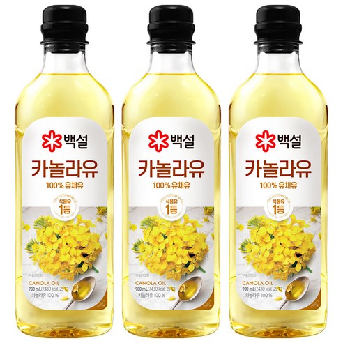 CJ제일제당 백설 카놀라유 900ml 3개