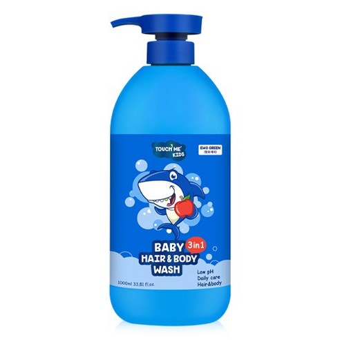 터치미 키즈 베이비 3in1 올인원 헤어 앤 바디워시, 1L, 1개