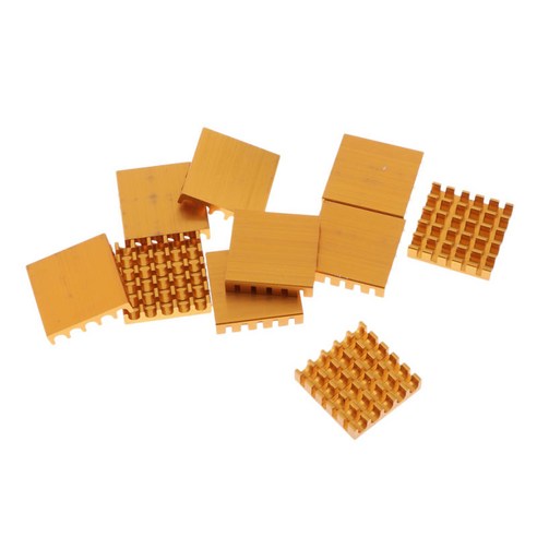 10x 냉각 모듈 22x22x5mm 알루미늄 방열판 방열판 냉각기 핀, {"사이즈":"22x22x5mm"}, {"색상":"황금"}, {"수건소재":"알루미늄"}