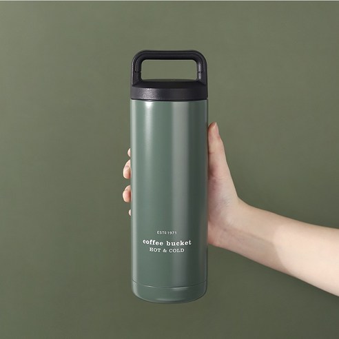 코멕스 손잡이 보온보냉병 밀리터리그린, 500ml, 1개