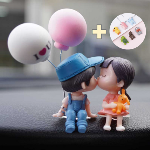 라스무스 차량악세사리 피규어 미니미6종세트 사은품 증정, 풍선블루커플, 1개