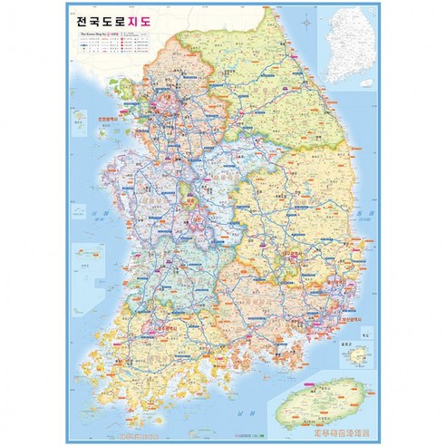나우맵 코팅 우리나라지도 소형, 상세페이지 참조 여행지도 13 전국지도 (50x70cm) 휴대용 우리나라 도로 대한민국지도, 단품, 상세페이지 참조