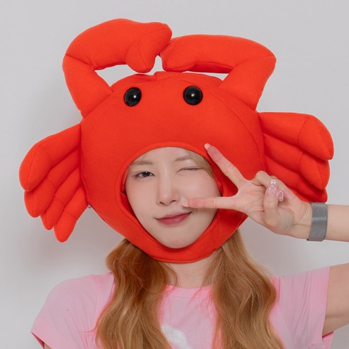 말랑마쥬 킹받는 우정 파티모자 할로윈 인생네컷 소품, 1개, 꽃게