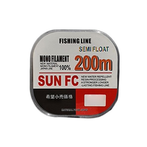 토니캠프 세미플로팅 200M 원줄 대물 민물 바다 투명색 빨강색, 투명