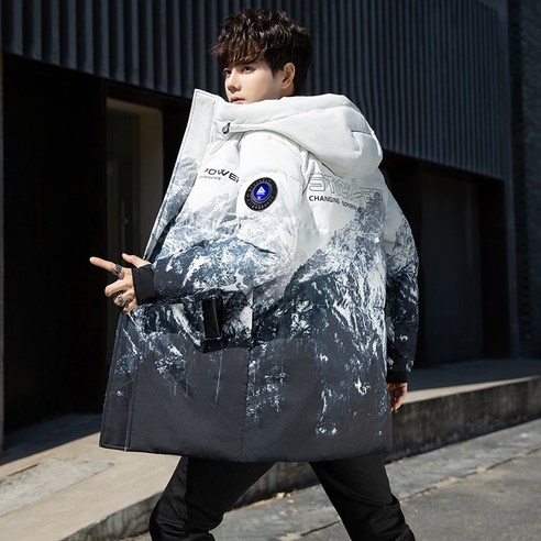 Cold Fly 남성 겨울 방풍 보온 방한 패딩 점퍼 90% 그레이 오리털