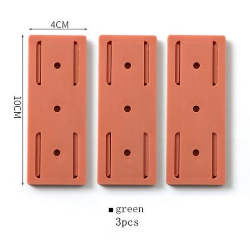 [선반] 자체 접착 전원 소켓 스트립 고정 장치 벽걸이 자체 접착 펀치 프리 행 플러그 홀더 주방 홈 오피스, orange 3Pcs, 없음