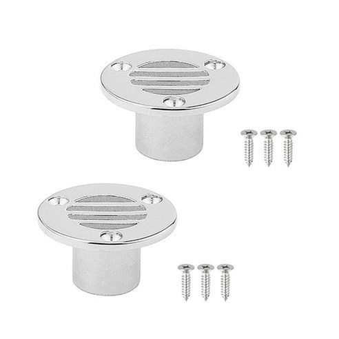 2 조각 25mm 316 스테인레스 스틸 보트 요트 데크 바닥 배수 나사 포함, {"수건소재":"스테인레스 스틸"}, 실버