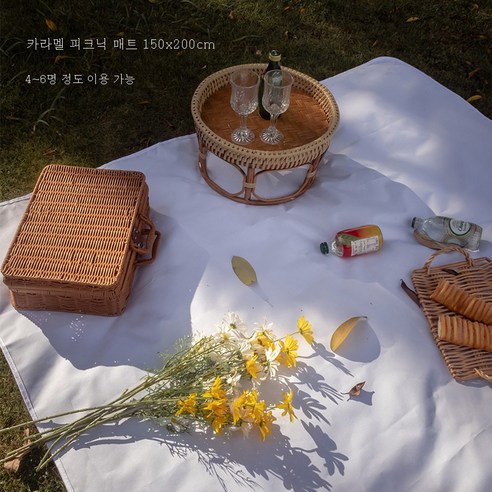 DFMEI 방수방습 피크닉 매트 야외 캠핑공원 피크닉 잔디밭 피크닉을 들고 다니다용품, 워터프루프 화이트 150*200cm입니다.