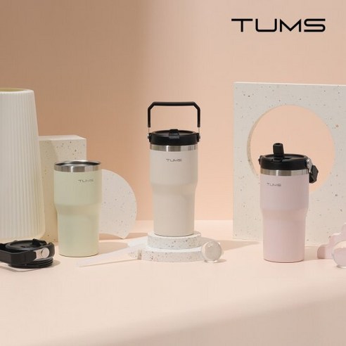 TUMS 마인 핸들 진공 스텐 텀블러, 슈가핑크, 620ml, 1개 
컵/텀블러/와인용품