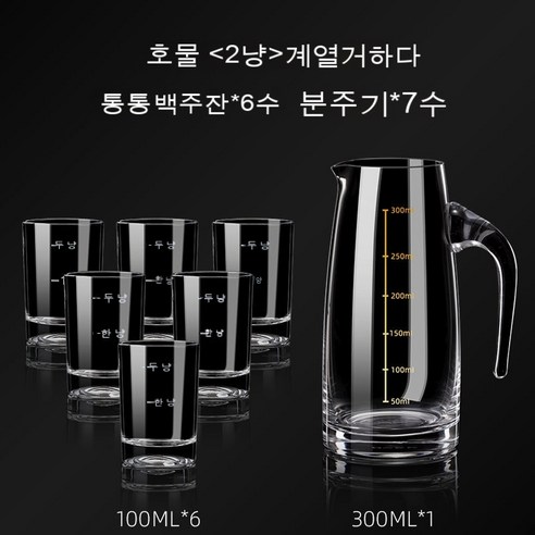 스노우드림 유리 컵 스크럽 소주잔 가정용 컵잔 세트, 스크럽22컵6+1금각도분주기