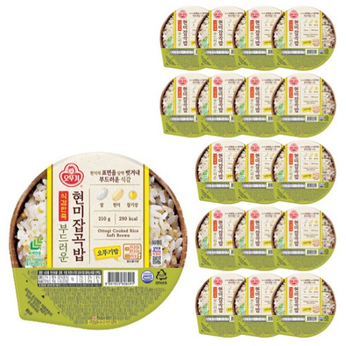 오뚜기 식감만족 부드러운 현미 잡곡밥, 210g, 18개