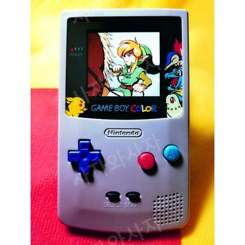 GBC게임기 게임보이 컬러 IPS 액정 개조 버전 GAMEBOY COLOR, 레드 반투명