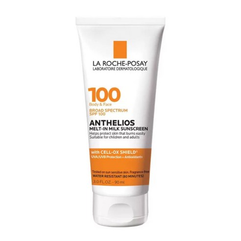 [해외] [La Roche-Posay Anthelios Melt-in Milk Sunscreen] 라로슈포제 SPF 100 안셀리오스 멜트인밀크 선크림 3oz(90ml), 1ml, 1개