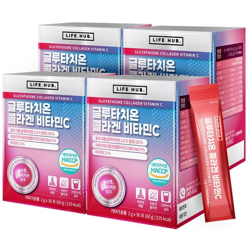 여에스더글루타치온 라이프허브 글루타치온 콜라겐 비타민C 분말 스틱, 4개, 60g Best Top3