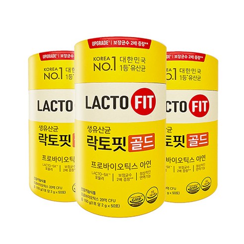 종근당건강 락토핏 골드, 50정, 100g, 3개