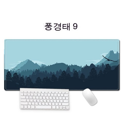 YJQ 80x30cm 간단한 풍경 마우스 패드 잠금 가장자리 게임 데스크 패드 컴퓨터 선물 데스크 패드 카와이 마우스 패드 데스크 패드 홈 데코 데스크 매트, 300x800x2mm 9