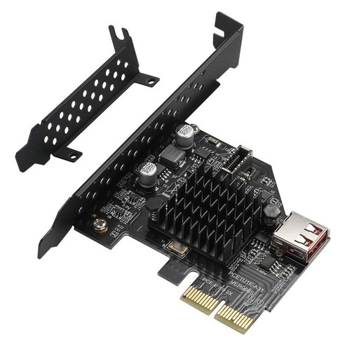 AFBEST 확장 카드 PCI-E 3.0 Pci-E Pcie USB 어댑터 부스트 유형 e USB3.0 Gen2 10Gbps (ASM3142 칩), 검정