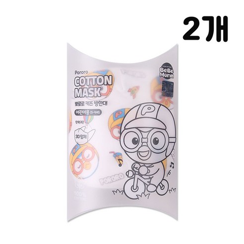 뽀로로 3D 입체 방한대, 어린이용, 1세트, 2개입