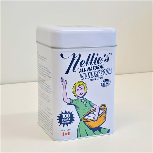 Nellie's Laundry Soda 넬리 세탁세제 100회 틴케이스 + 세탁망 1개, 1.5kg