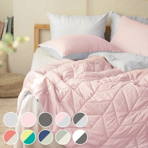 에코 항균 코튼 베딩 데일리 솔리드 차렵이불 신혼부부이불