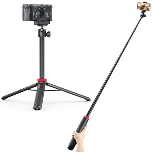 울란지 MT-44 블랙 스마트폰 카메라 셀카봉 삼각대 UZ-2502B, 1개