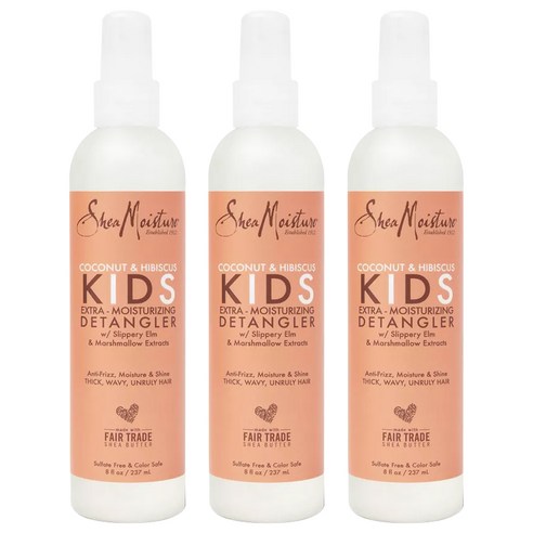 시어모이스처 코코넛 & 히비스커스 키즈 엑스트라-모이스처라이징 디탱글러, 237ml, 3개